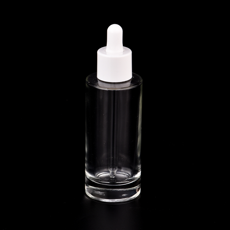 Πρόσφατα πολυτελές προσαρμοσμένο γυάλινο μπουκάλι 70ml με λευκό σταγονόμετρο για προμηθευτή
