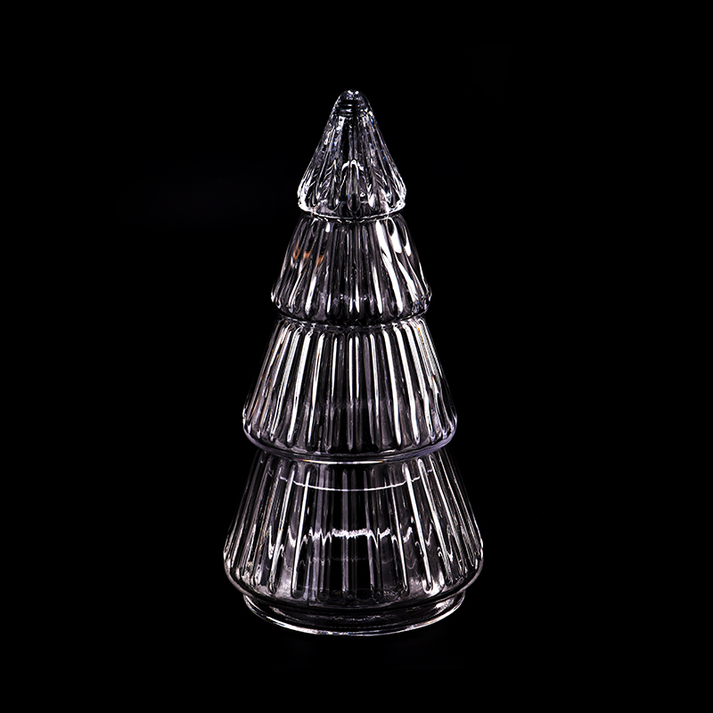 Wholesale 10 OZ luxury glass candle jar Christmas tree candle holder