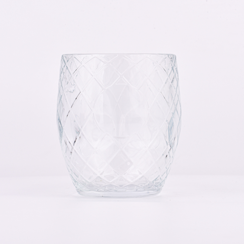 Wholesale egg-shaped large clear glass candle jar