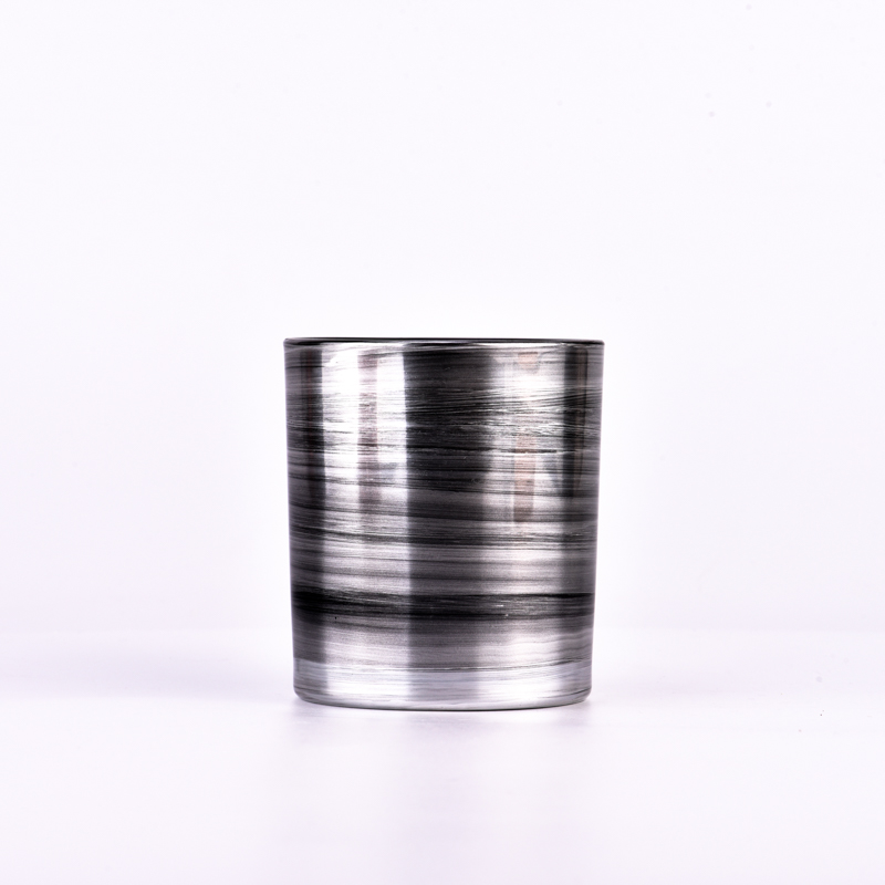 Lyxig skräddarsydd handgjord metalleffekt med svart inuti 8oz glasljusstaken i bulk
