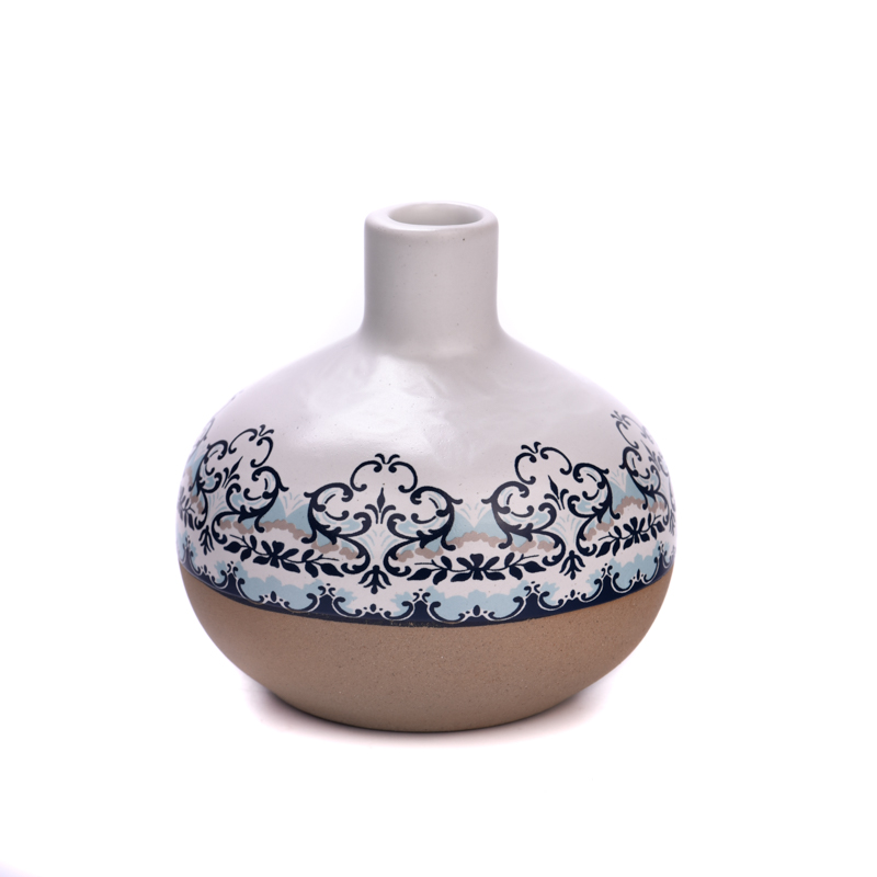 Оптовые керамические бутылки для ароматерапии с цветочным узором для украшения дома