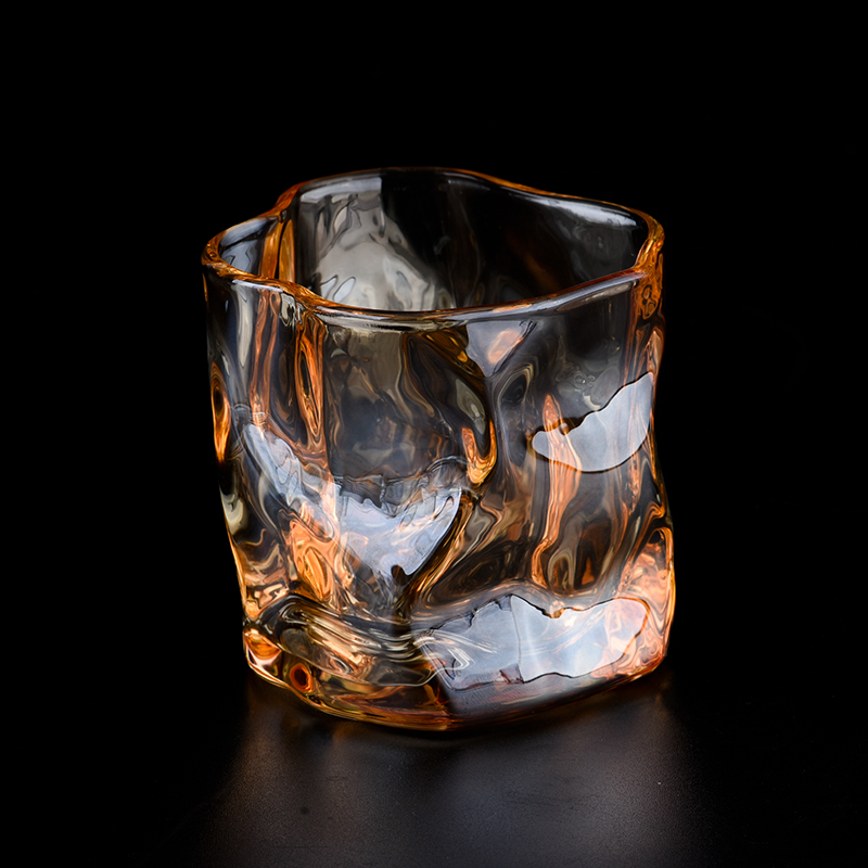unique shape glass candle holders and containers for soy wax