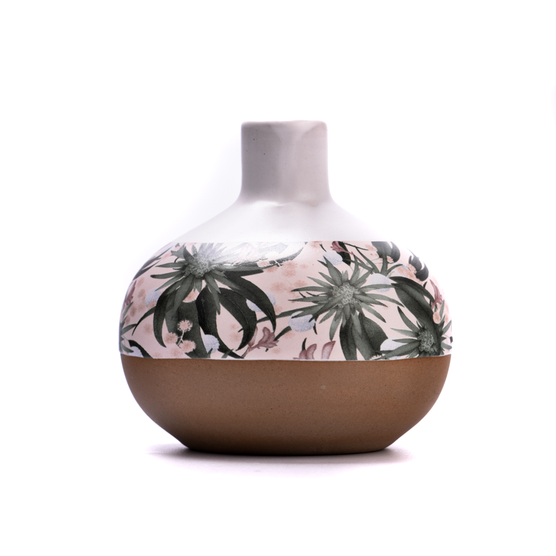 Wholesale bird grass tree pattern ceramic aromatherapy bottle