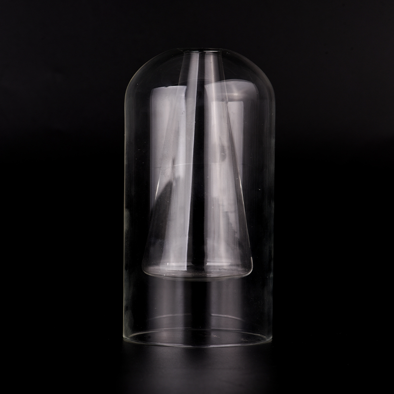 Vairumtirdzniecības dubultsienu apaļas formas stikla niedru difuzora pudele kāzām
