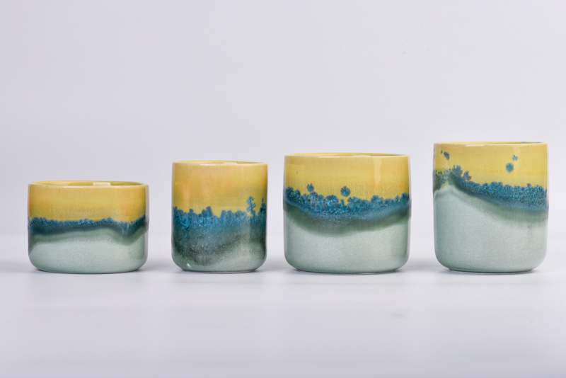 Vase de lumânări ceramice de 6 oz 8 oz 10 oz 12 oz Lumânare de culoare personalizată cu ridicata din ceramică