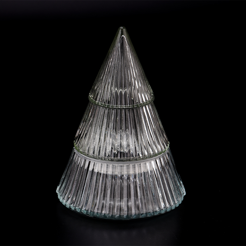 Reducere fierbinte forma de brad de Craciun cu linie verticala borcane de lumanari de sticla cu capace pentru nunta
