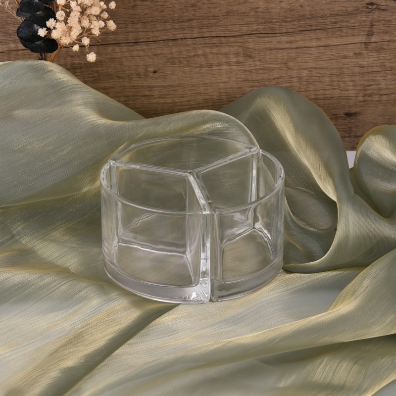 Wholesale 10oz glass candle jar fanshaped for wedding decoration