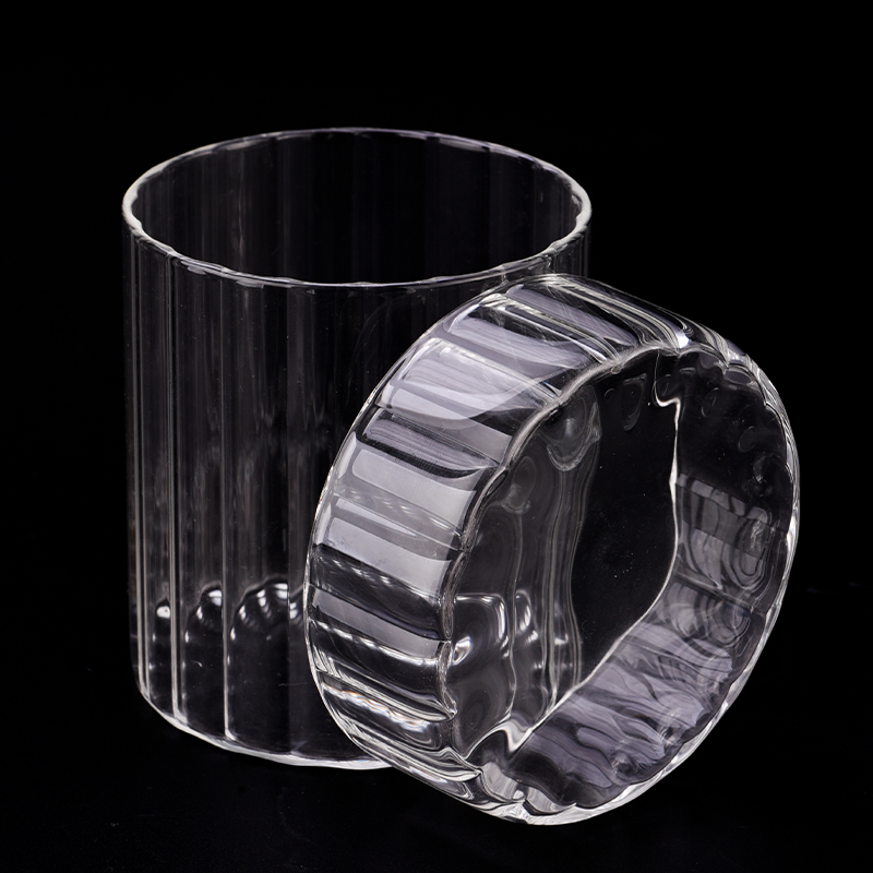 12 oz stearinlysglass av borosilikatglass med lokk for duftlys