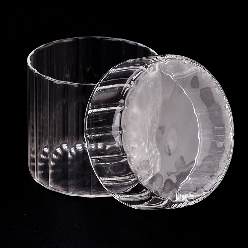 10 oz borosilikatglas stearinlysglas med låg til duftlys