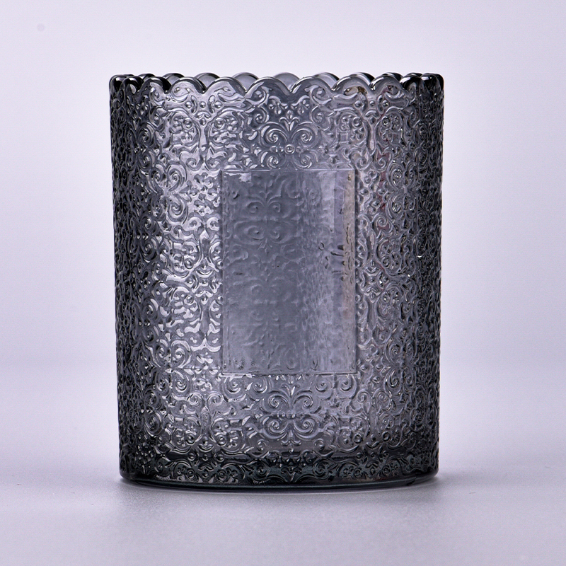 luxury color embossed glass candle votive