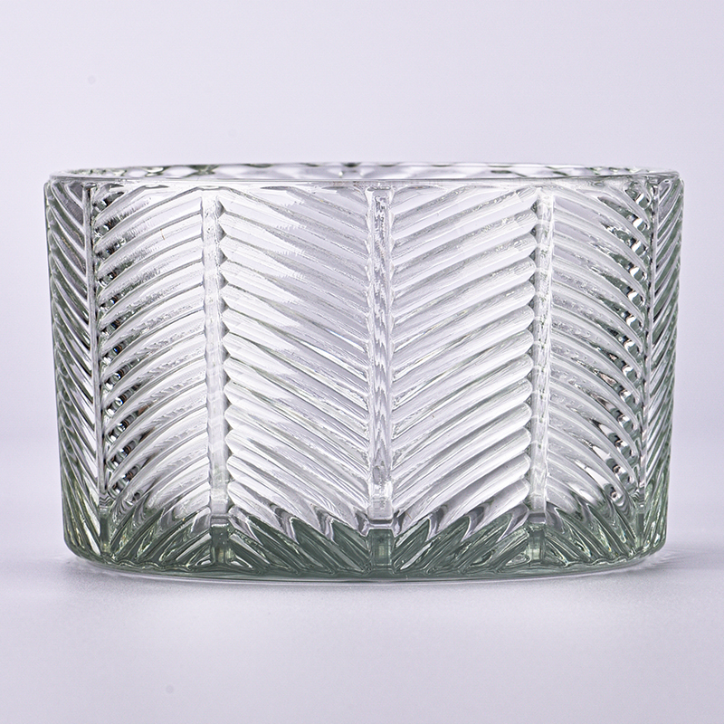 large capacity diagonal stripes  glass candle holder