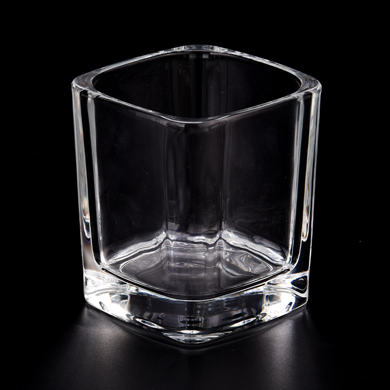 Luxury square 8oz 10oz kapal wall glass candle holder para sa supplier