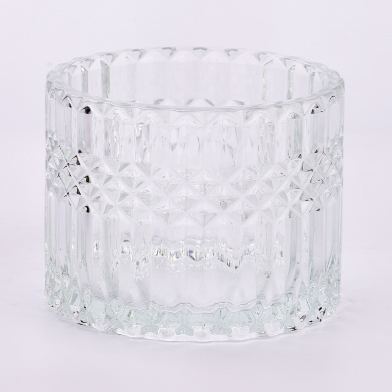 Luxusní 500ml skleněný svícen s diamantovým efektem na svatbu