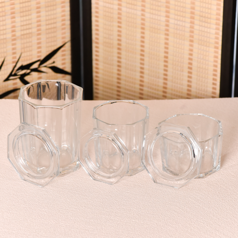 1096ml transparent large capacity glass candle jar with lid