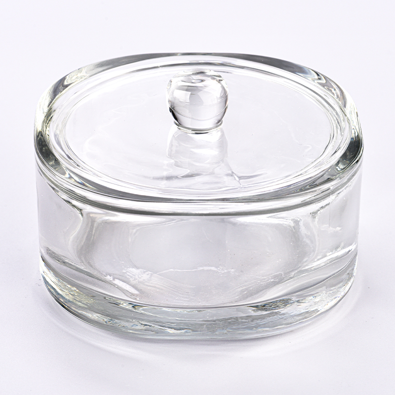 whole sale glass candle jar with lids for candle making