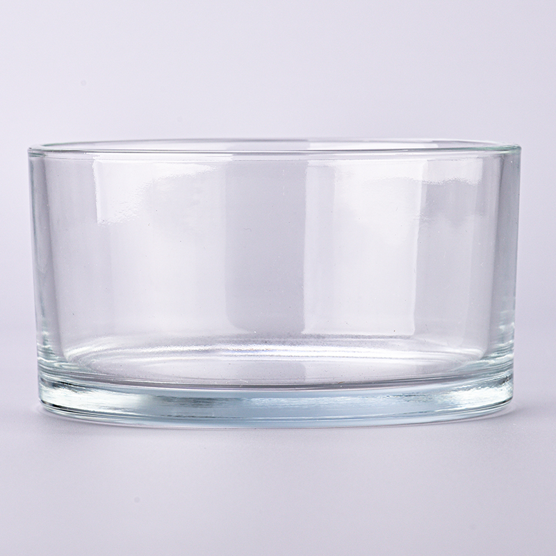 Wholesale 3 wick round candles holder 1004ml clear large glass candle bowls for candle making