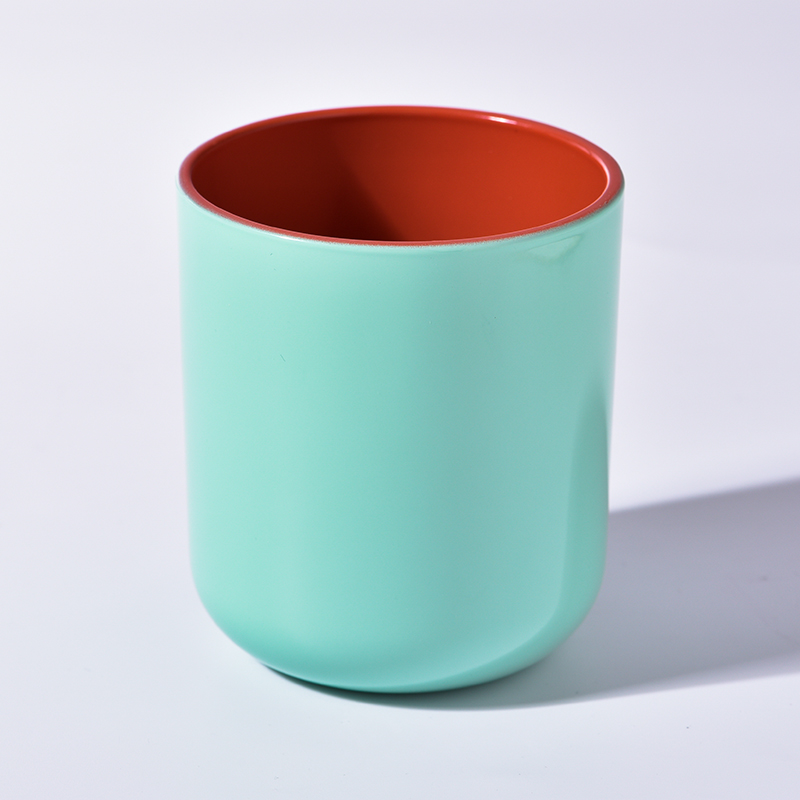 Groothandel op maat gemaakte glazen pot in kleurrijke stijl met ronde bodem Sojawaskaarsen cadeau geurkaarsen