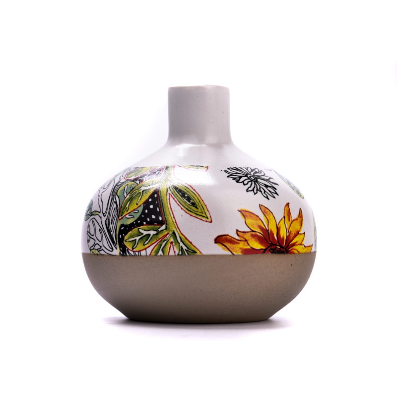 Bottiglia per aromaterapia in ceramica con motivo squisito multicolore personalizzato all'ingrosso