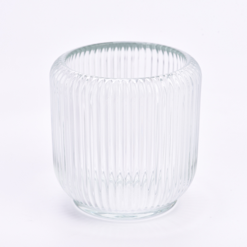 próca gloine folamh soiléir le stríoca chun coinneal a dhéanamh 7oz