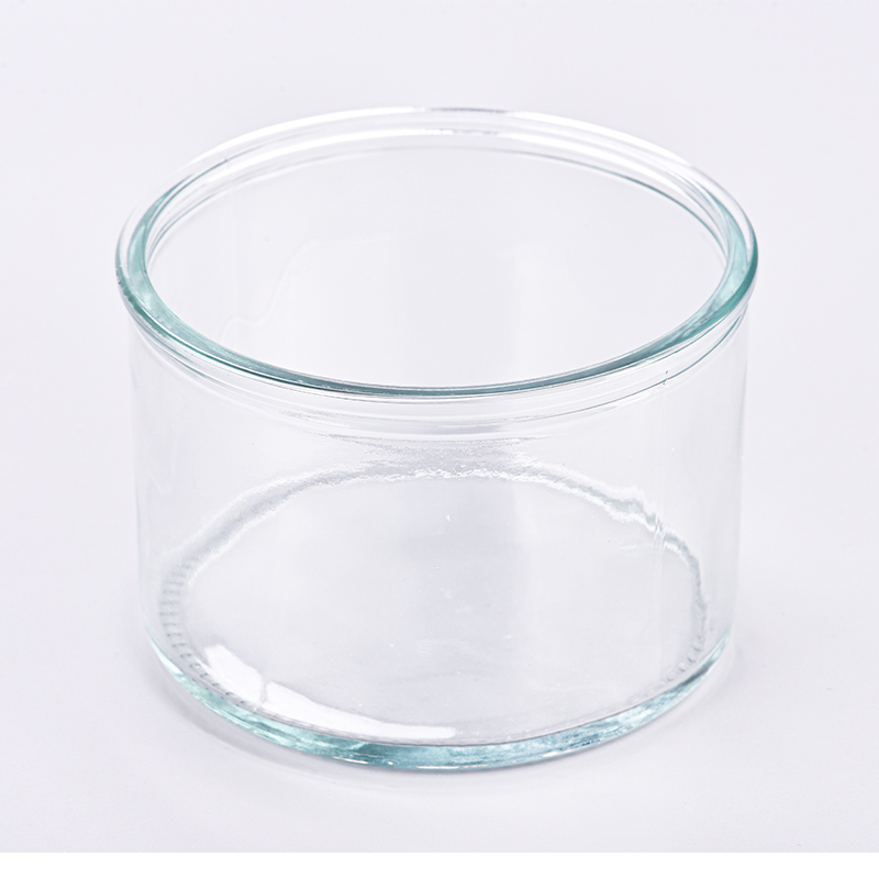 Wholesale large capacity clear glass candle holder for home decoration