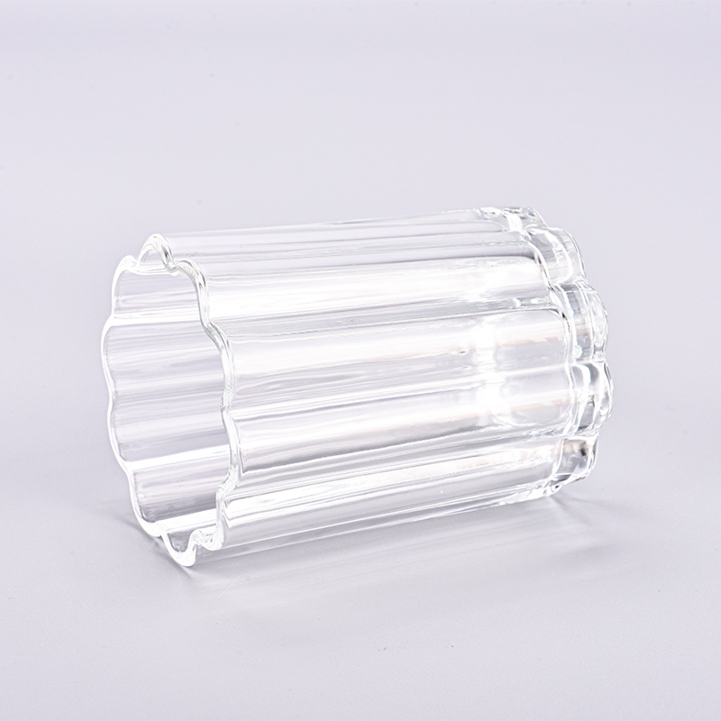 314ml clear polygon glass candle holder for candle making