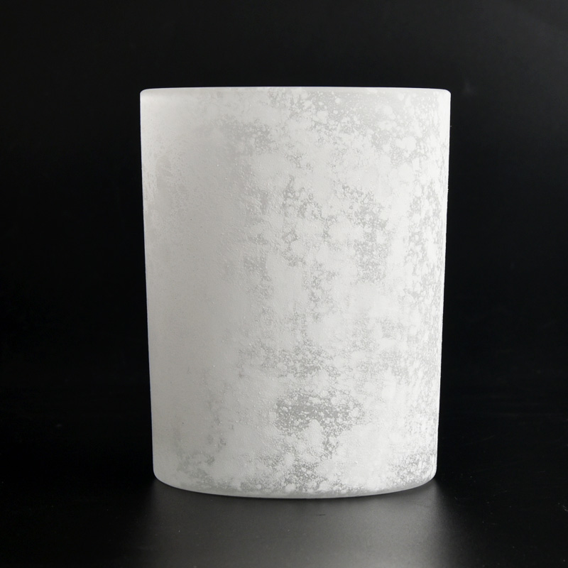 handgjorda doftljusglas vit frostad dekorativ glasburk