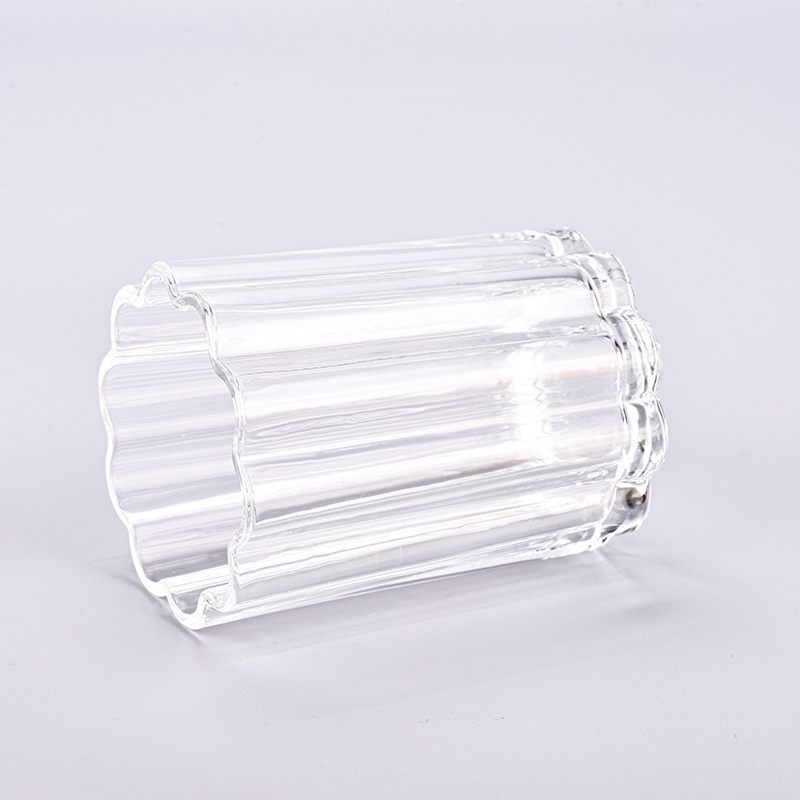 Luxury transparent flower shaped glass candle holder manufacturers