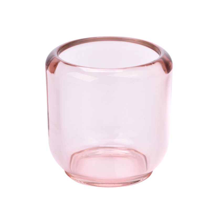 lọ thủy tinh màu hồng trong suốt Bình thủy tinh 7 oz để làm nến