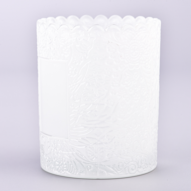 Стъклен свещник бял цвят 250 мл на едро за домашен декор