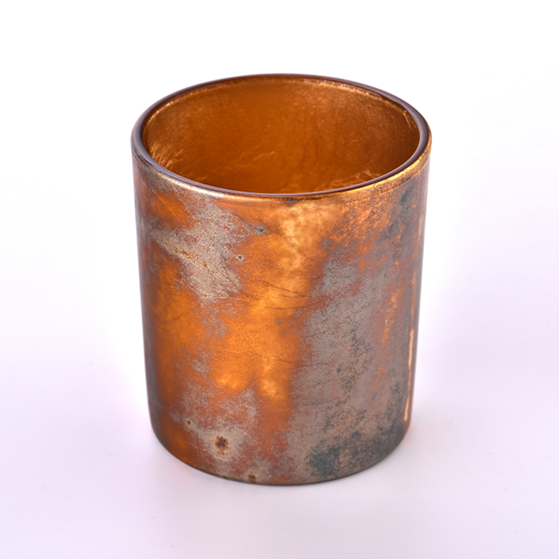 Newly deco rust effect 8oz glass jar for candle making