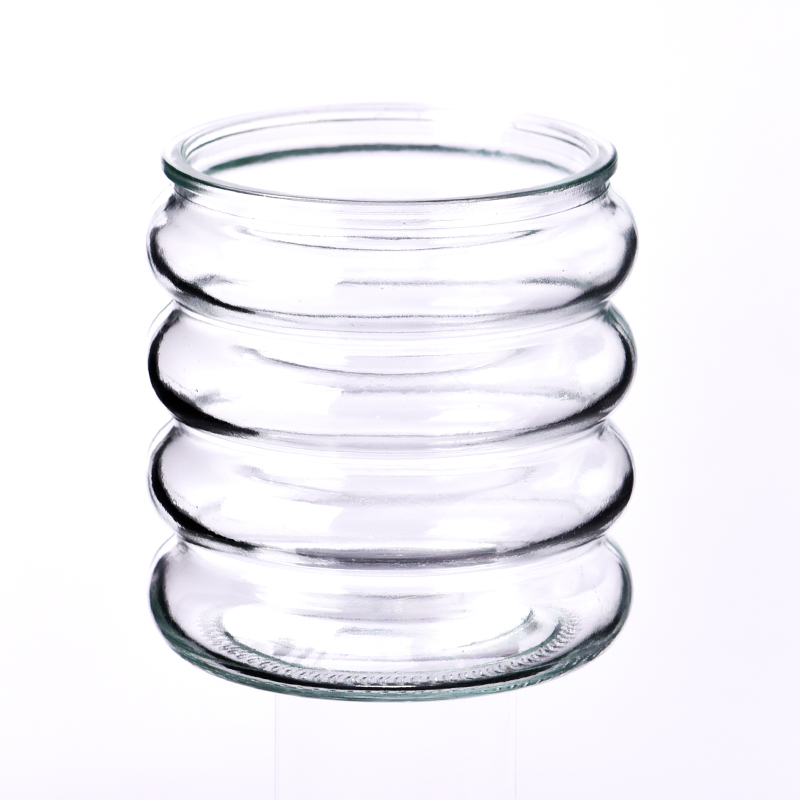 unique shape glass candle holders with circle pattern