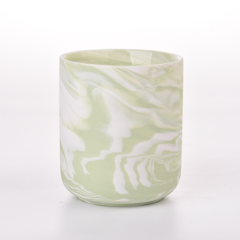 home decor 10oz marble decoration ceramic candle jar