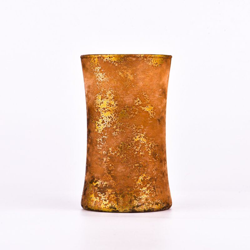 Pot de bougie en verre doré, vente directe d'usine, 760ml, décoration de maison