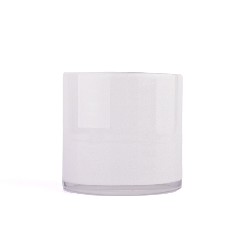 New product 542ml white glass candle jar for home decor
