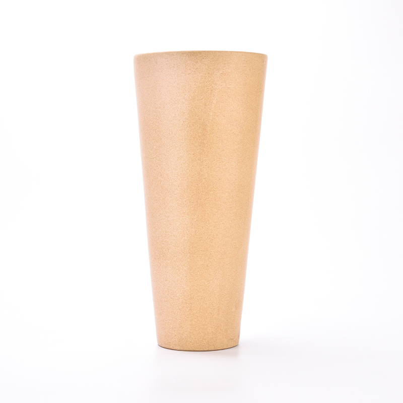 висока керамична ваза за домашен декор цвят каки