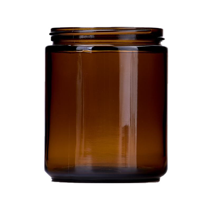 hot sales 7oz amber glass candle container
