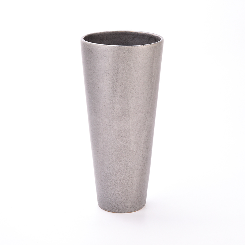 Metallic color glazing for large votive ceramic candle vase candle jars