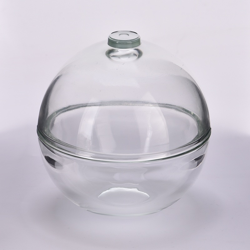 Tarro de vela de vidrio único con forma de bola al por mayor