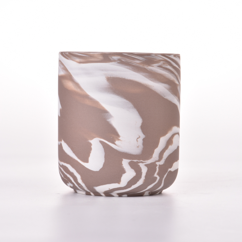 marble ceramic candle jars buong candle ceramic vessels