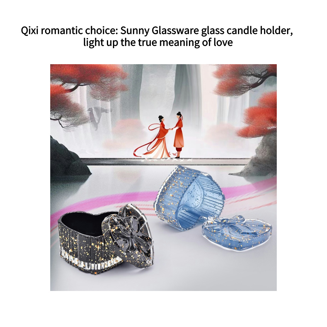 Alegere romantică Qixi: Sunny Glassware suport de lumânare din sticlă, luminează adevăratul sens al dragostei
