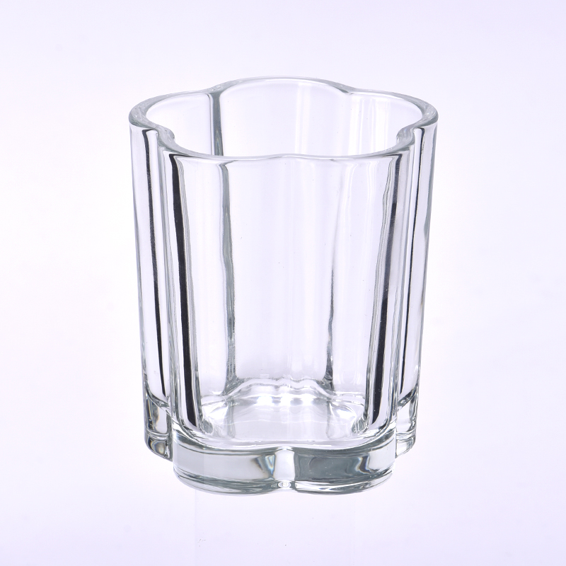 home decor 5oz flower shape glass candle jar