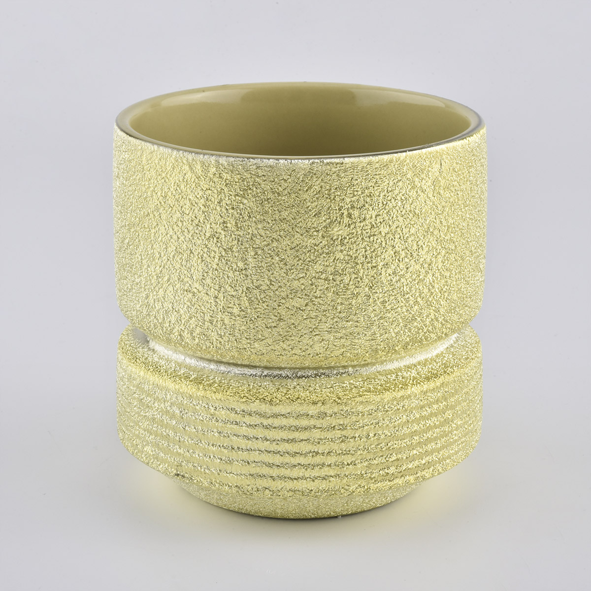 Unique Gold Ceramic Candle Vessels For Party Decoration