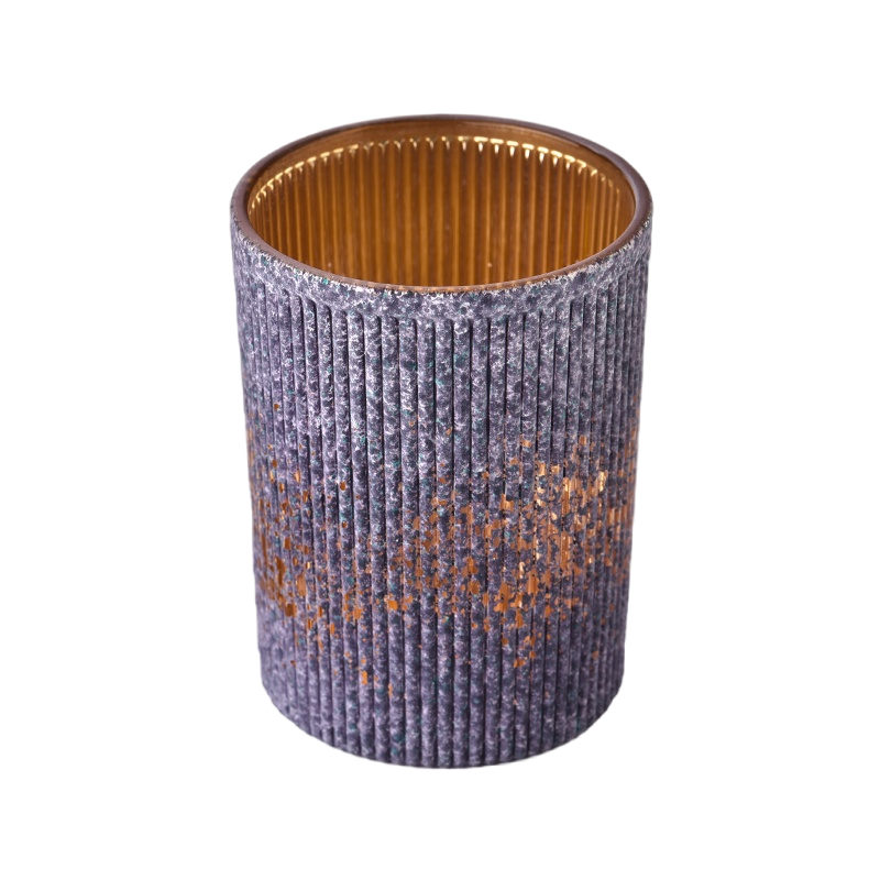 300ml newly design stripe glass candle jar for home decor
