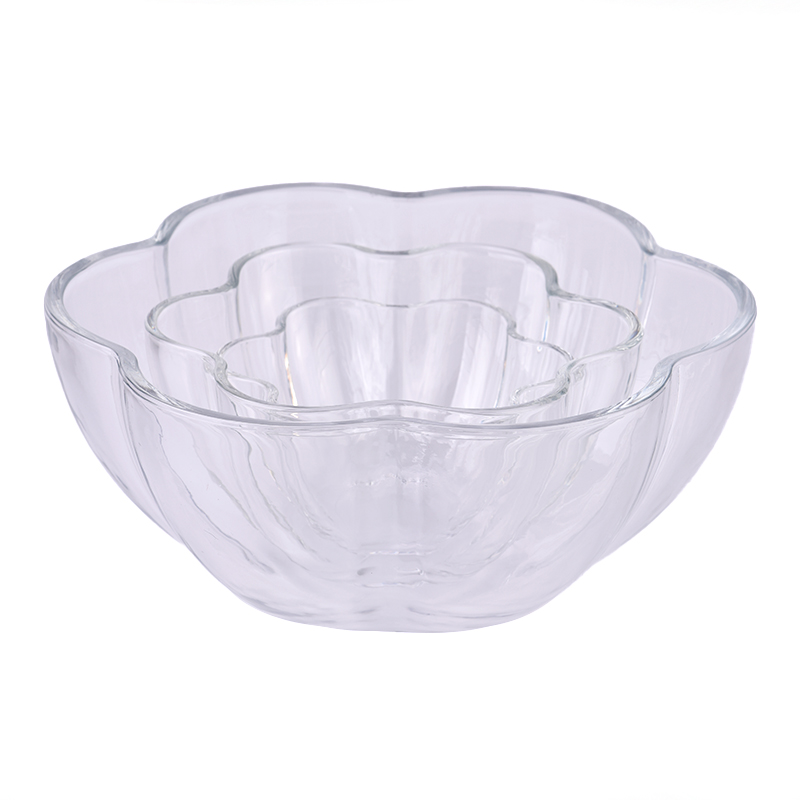 luxury flower shape glass candle bowl