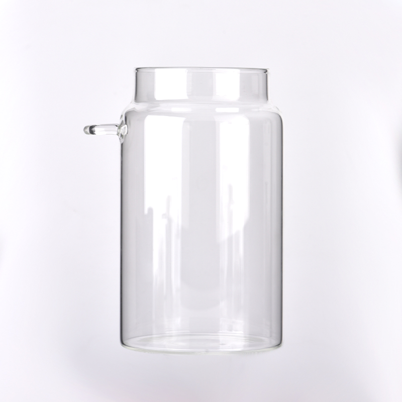 28oz large borosilicate glass bottle with cork lid and handle for spoon