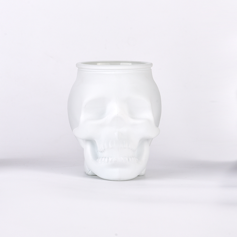 hete verkoop witte kleur schedel glazen kaarspot