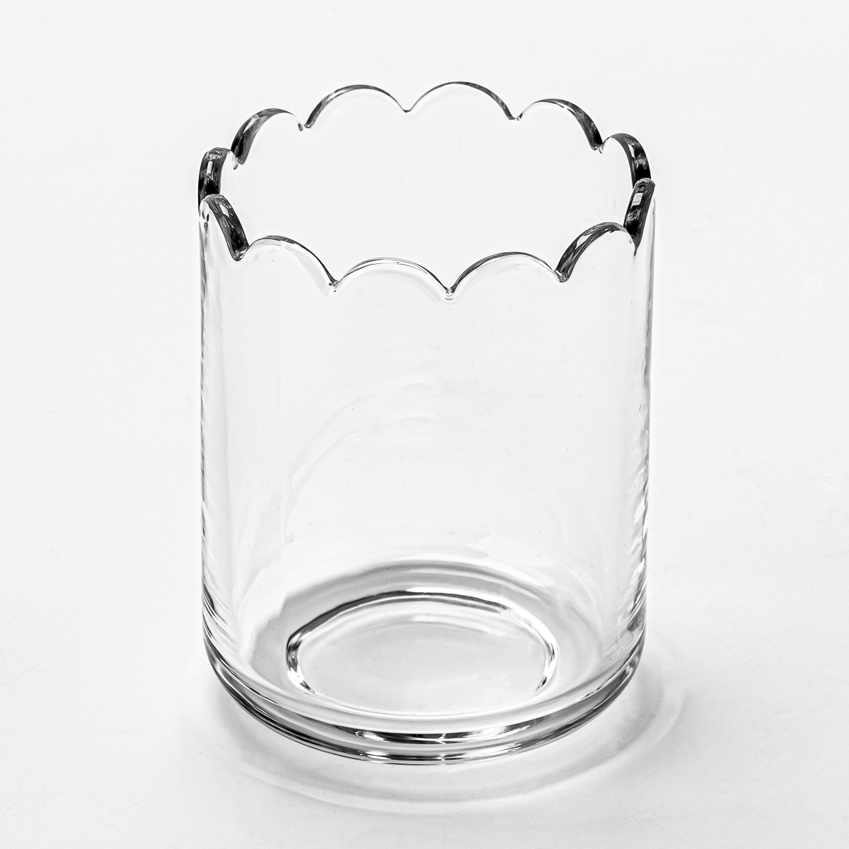 home decor flower rim glass candle jar