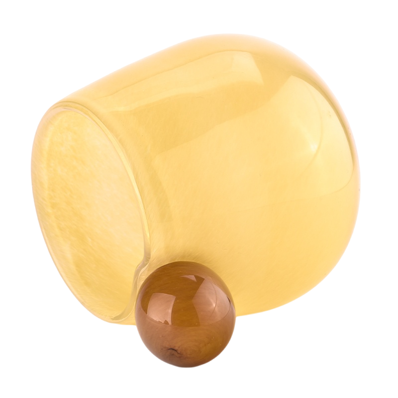 Beautiful hand blown spherical candle jar
