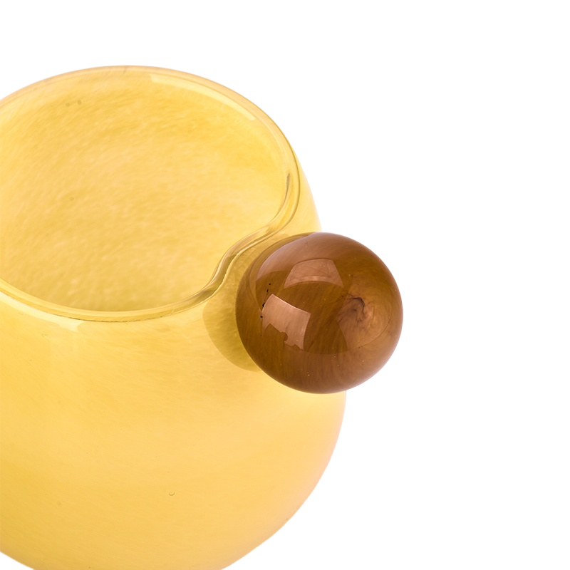 Beautiful hand blown spherical candle jar