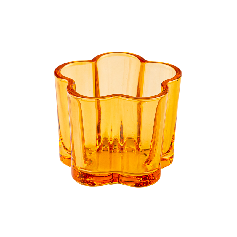 Jar del lussuoso vaso di candele in vetro ambra